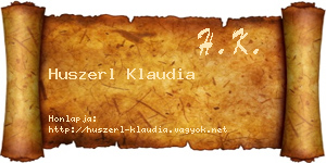 Huszerl Klaudia névjegykártya